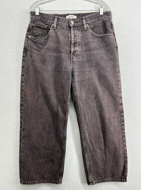 RE/DONE Jeans Womens 28 Originals Loose Crop 5 Pocket Denim Cotton Black
